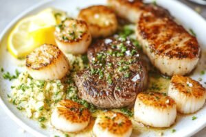 Garlic Butter Steak and Scallops Recipe