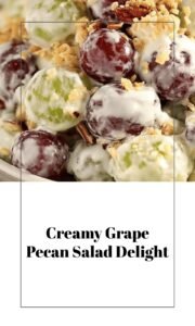 Sweet Creamy Grape Salad with Pecans