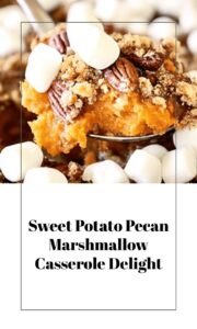 Sweet Potato Casserole with Pecans and Marshmallows