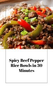 Spicy Asian Beef and Pepper Rice Bowls